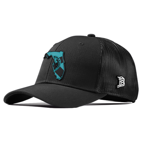 Florida Turquoise PVC Curved Trucker