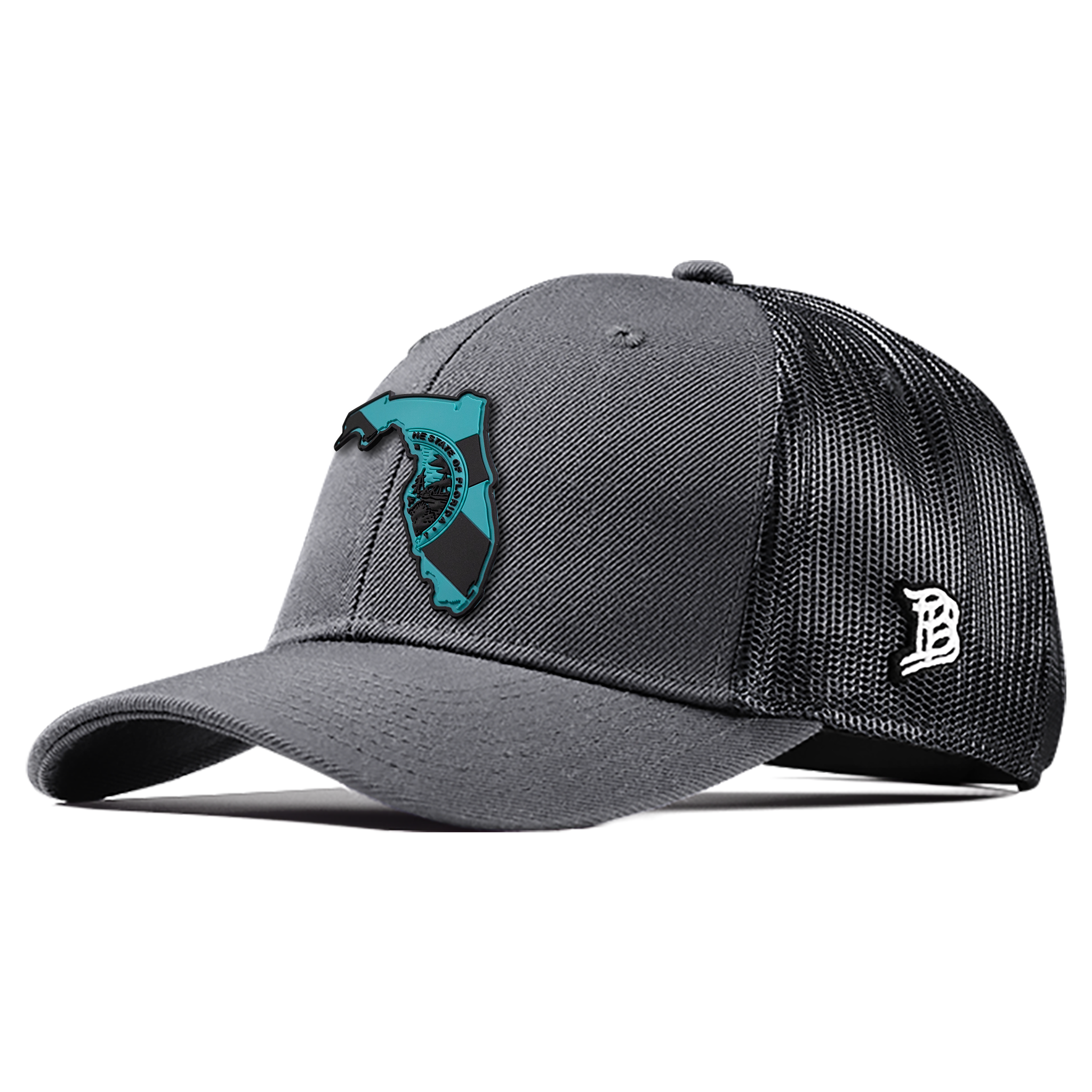 Florida Turquoise PVC Curved Trucker