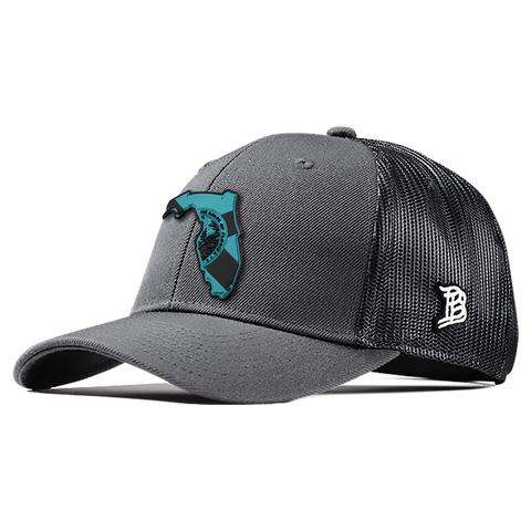 Florida Turquoise PVC Curved Trucker