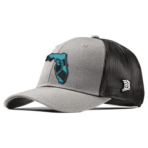 Florida Turquoise PVC Curved Trucker