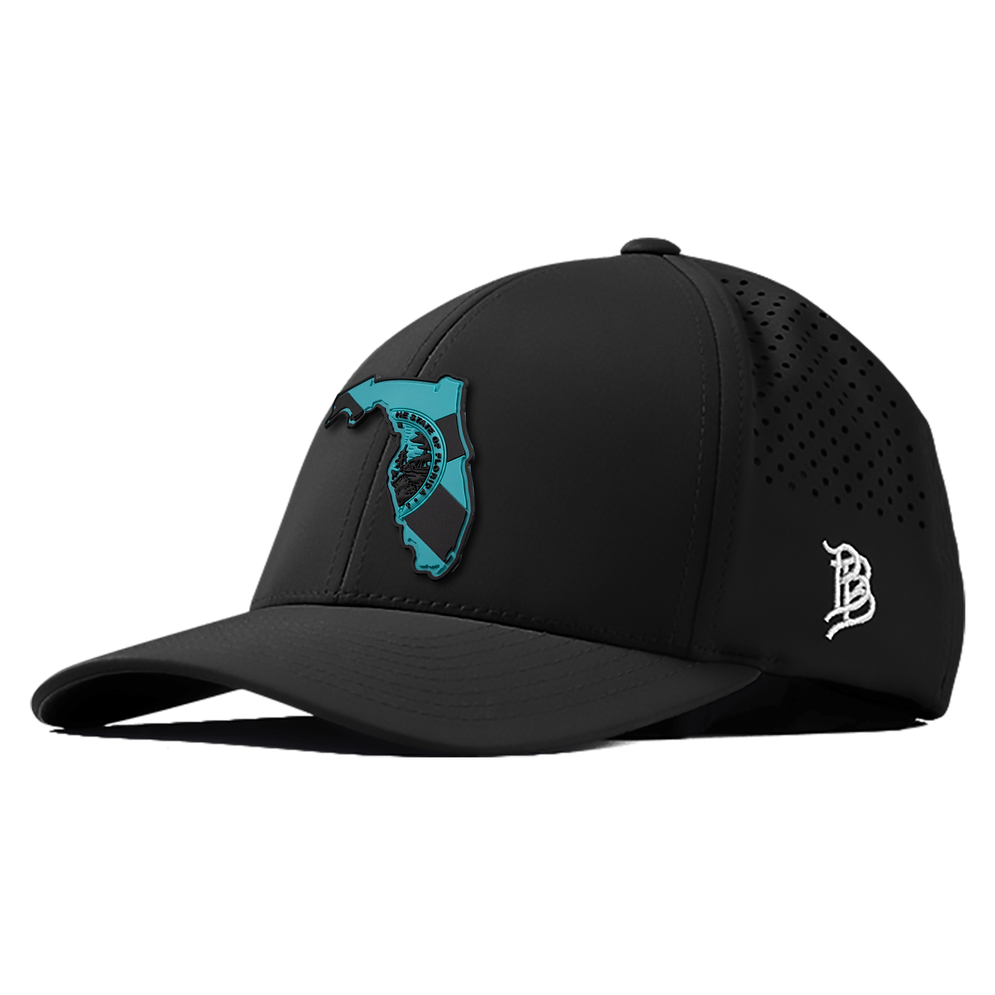 Florida Turquoise Curved Performance - Premium Headwear - Branded Bills