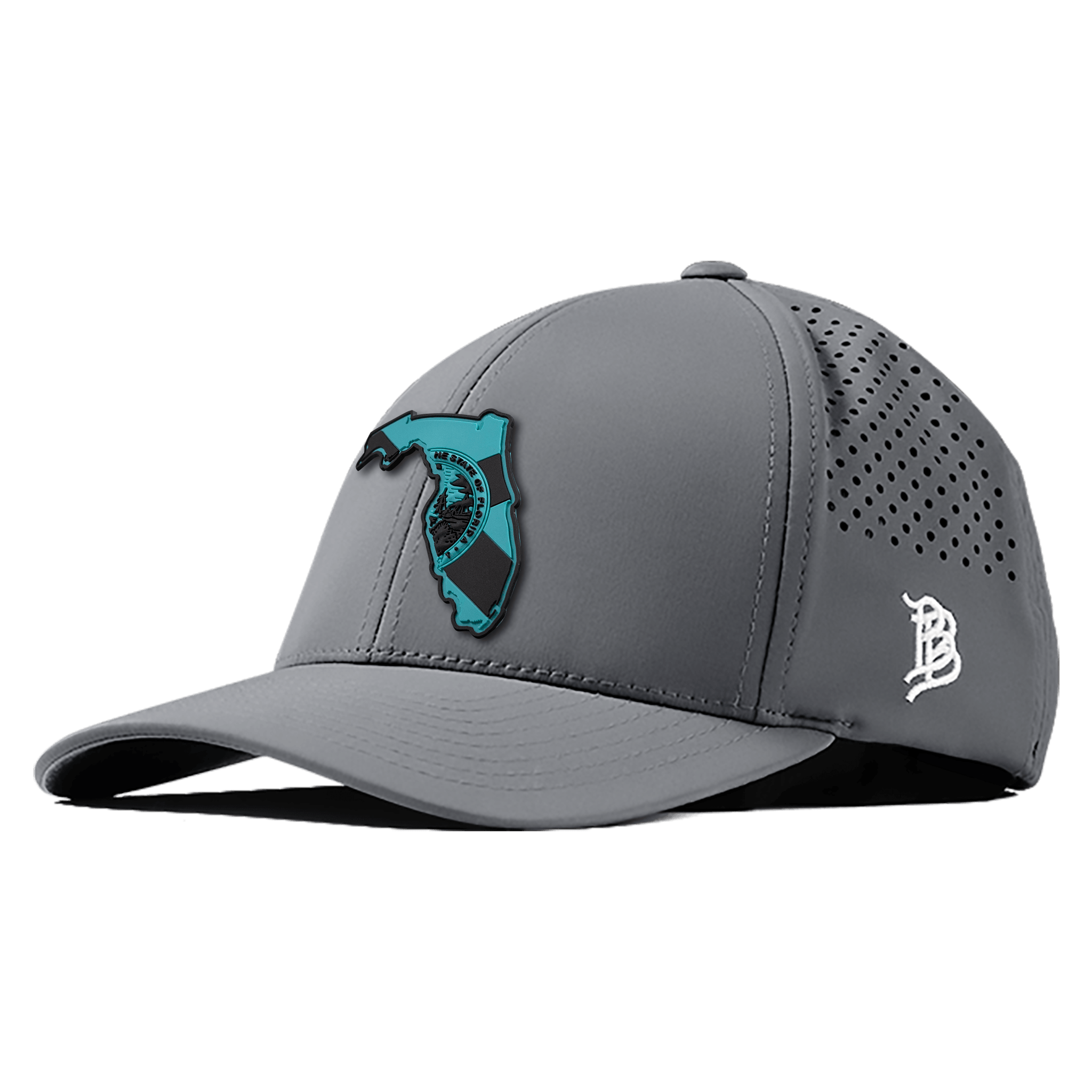 Florida Turquoise Curved Performance - Premium Headwear - Branded Bills