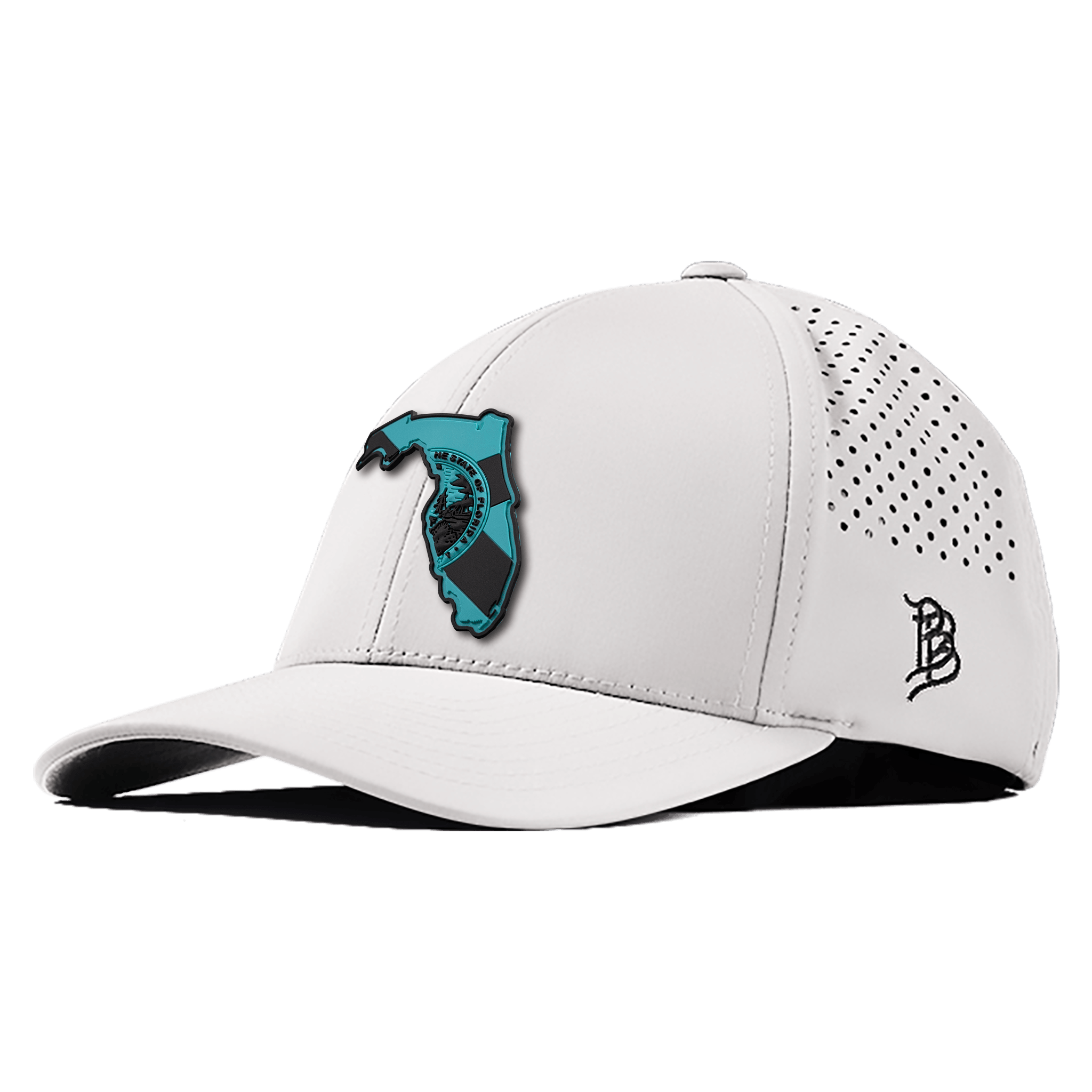 Florida Turquoise Curved Performance - Premium Headwear - Branded Bills