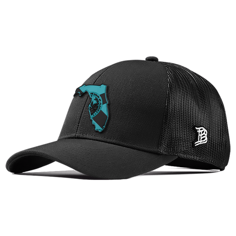 Florida Turquoise PVC Flexfit Snapback Trucker