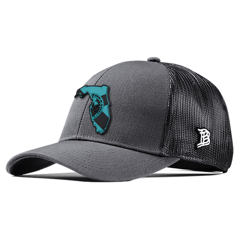 Florida Turquoise PVC Flexfit Snapback Trucker