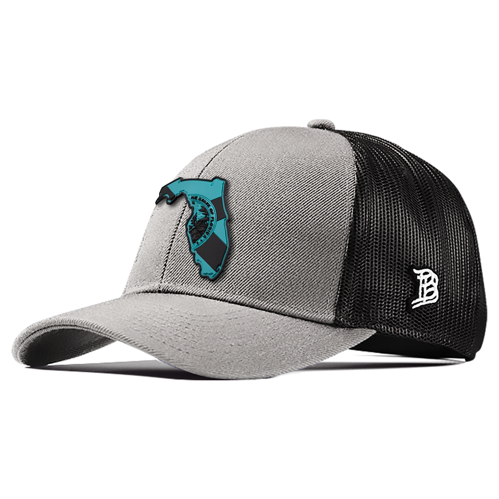 Florida Turquoise PVC Flexfit Snapback Trucker