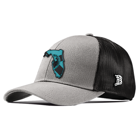 Florida Turquoise PVC Flexfit Snapback Trucker