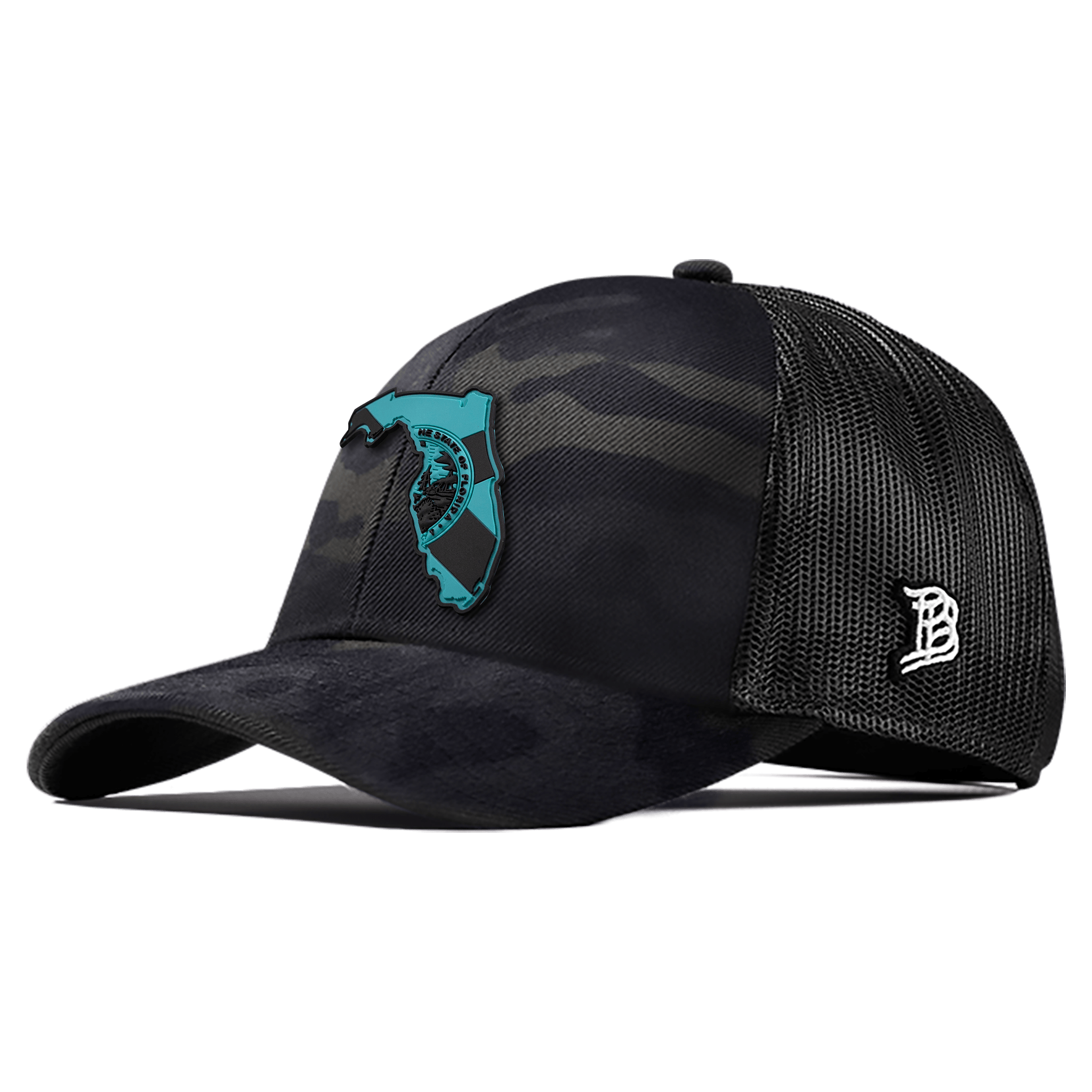 Florida Turquoise PVC Flexfit Snapback Trucker