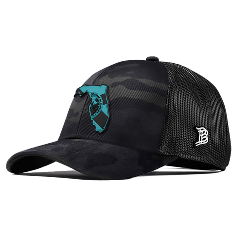 Florida Turquoise PVC Flexfit Snapback Trucker