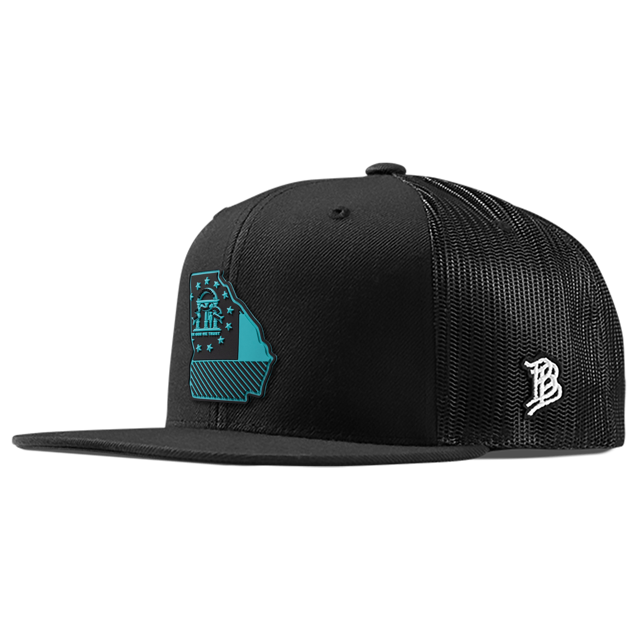 Georgia Turquoise PVC Flat Trucker