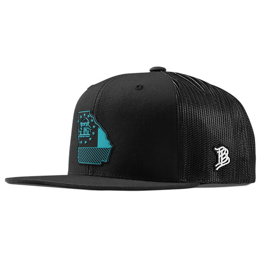 Georgia Turquoise PVC Flat Trucker