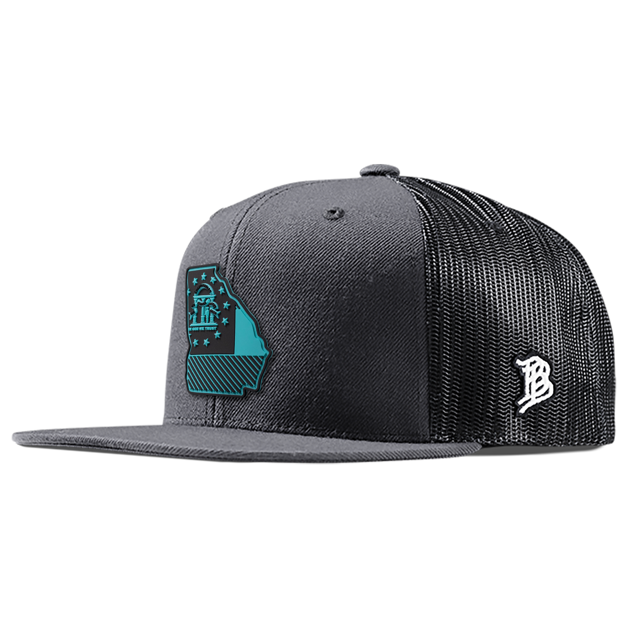 Georgia Turquoise PVC Flat Trucker