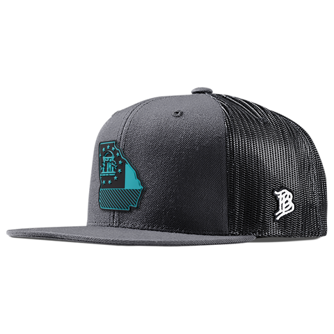 Georgia Turquoise PVC Flat Trucker