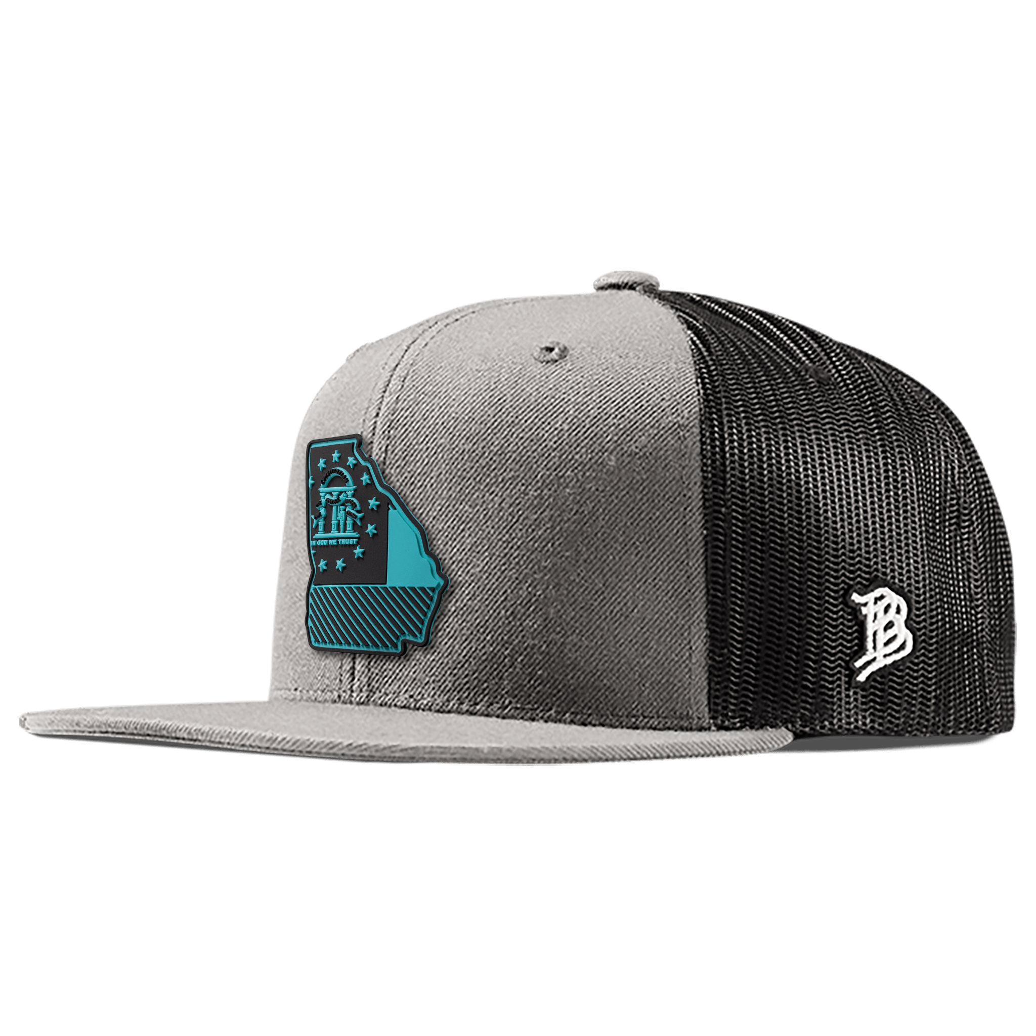 Georgia Turquoise PVC Flat Trucker