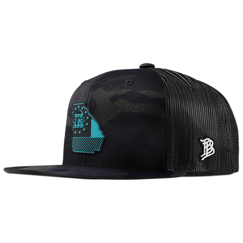 Georgia Turquoise PVC Flat Trucker