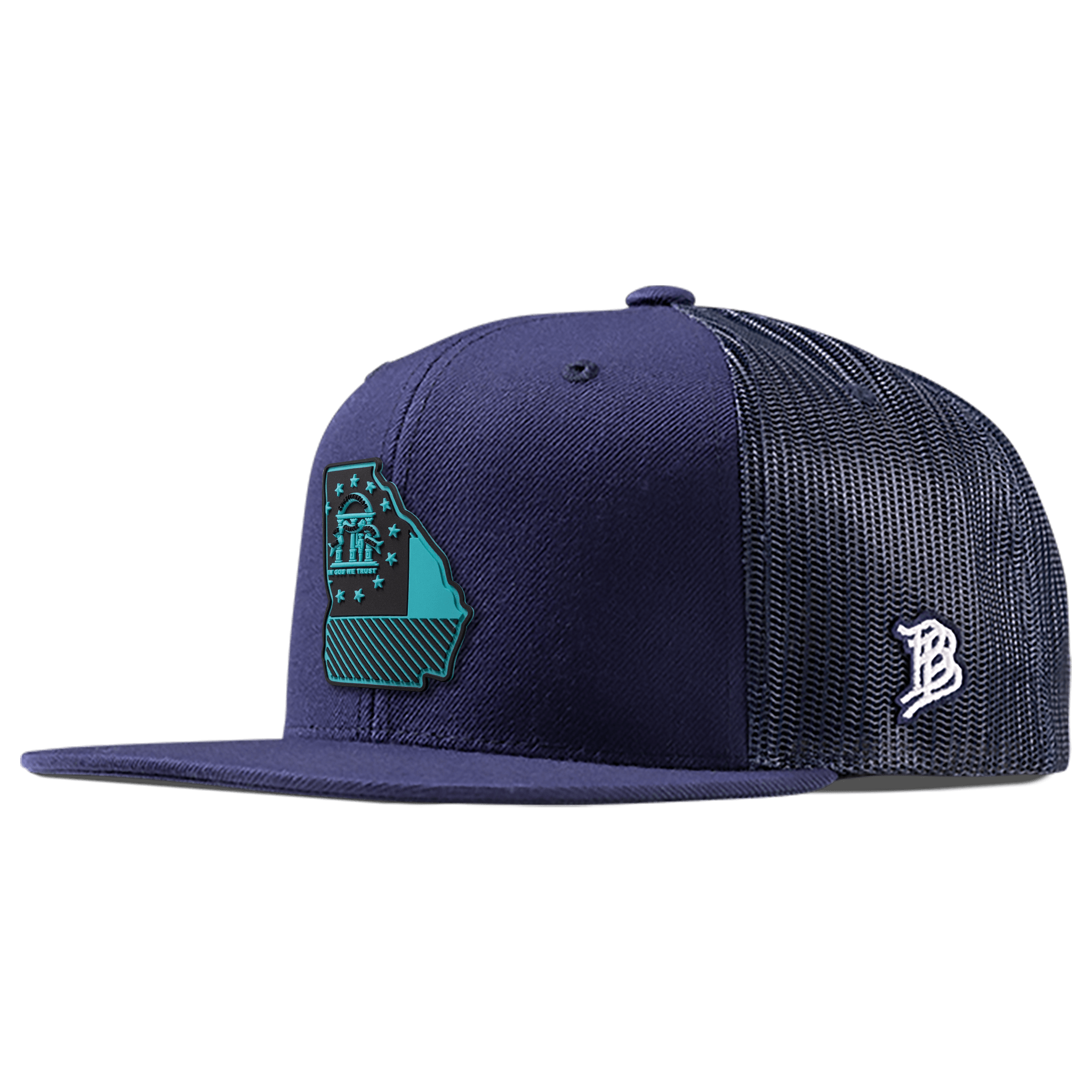 Georgia Turquoise PVC Flat Trucker