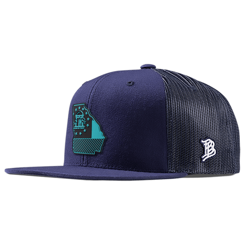 Georgia Turquoise PVC Flat Trucker