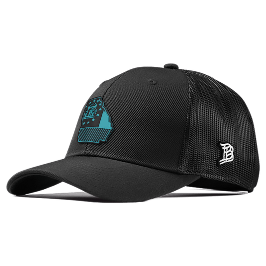 Georgia Turquoise PVC Curved Trucker