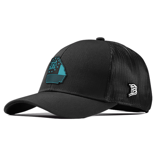 Georgia Turquoise PVC Flexfit Snapback Trucker