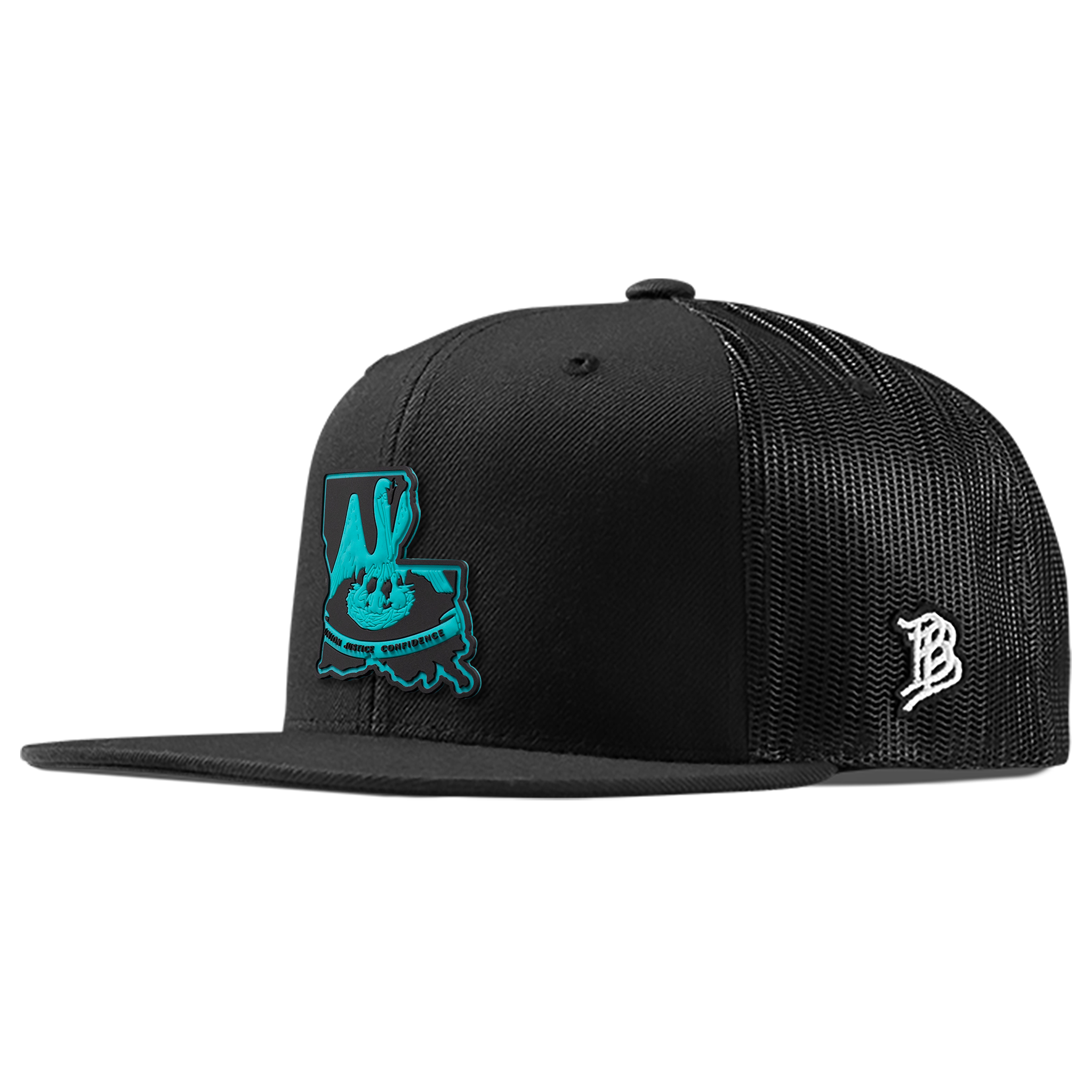 Louisiana Turquoise PVC Flat Trucker