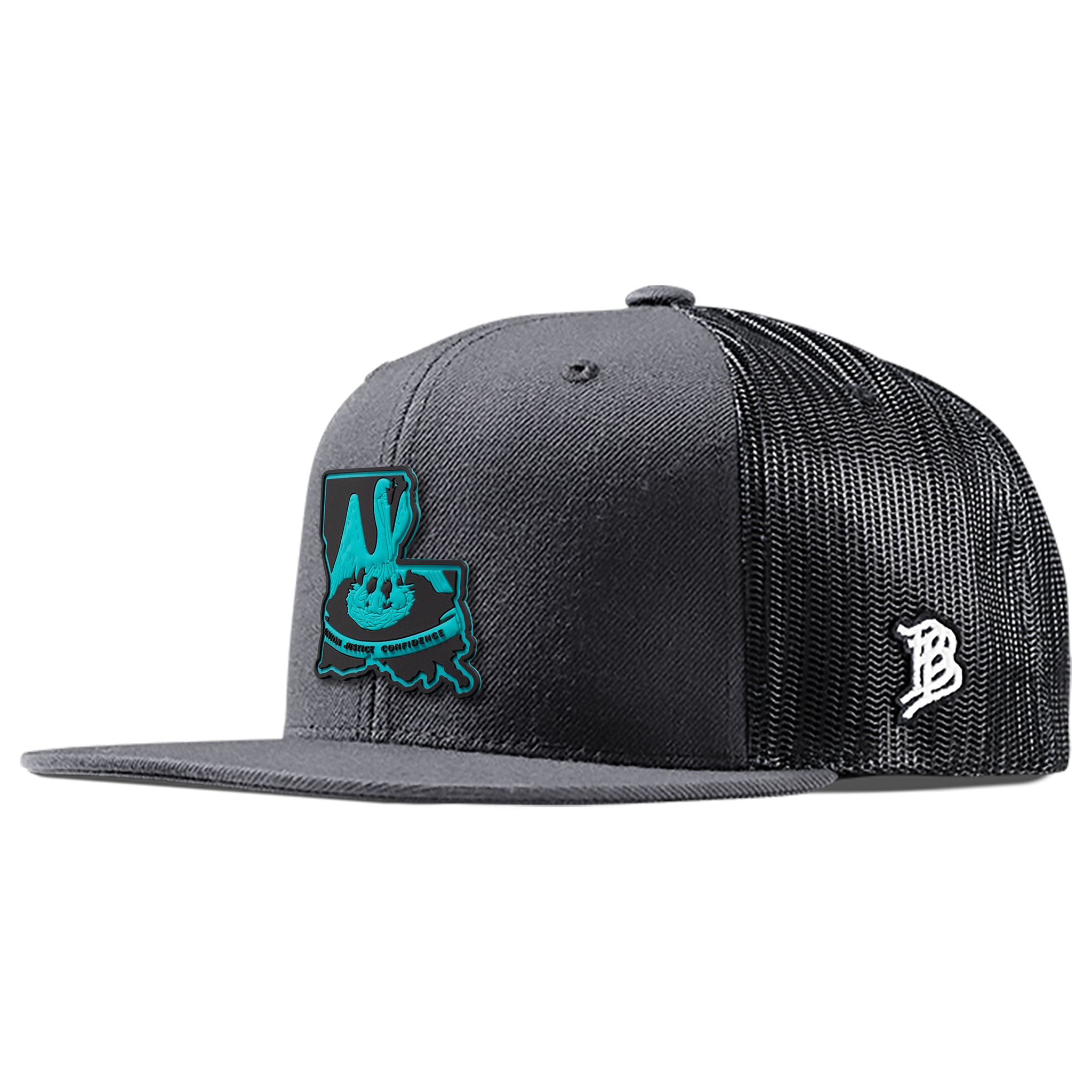 Louisiana Turquoise PVC Flat Trucker