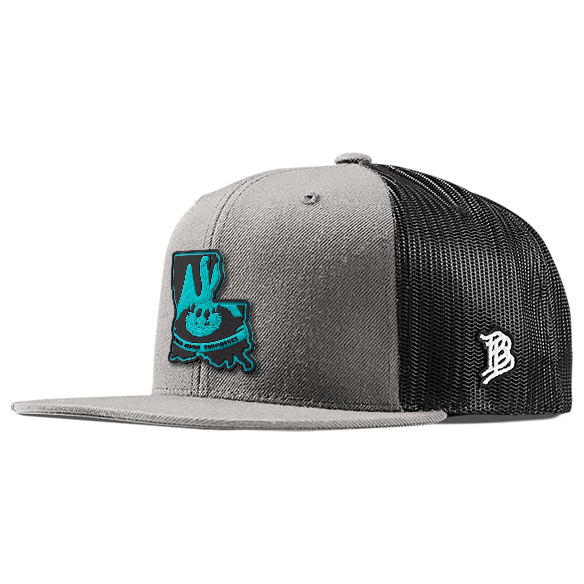 Louisiana Turquoise PVC Flat Trucker