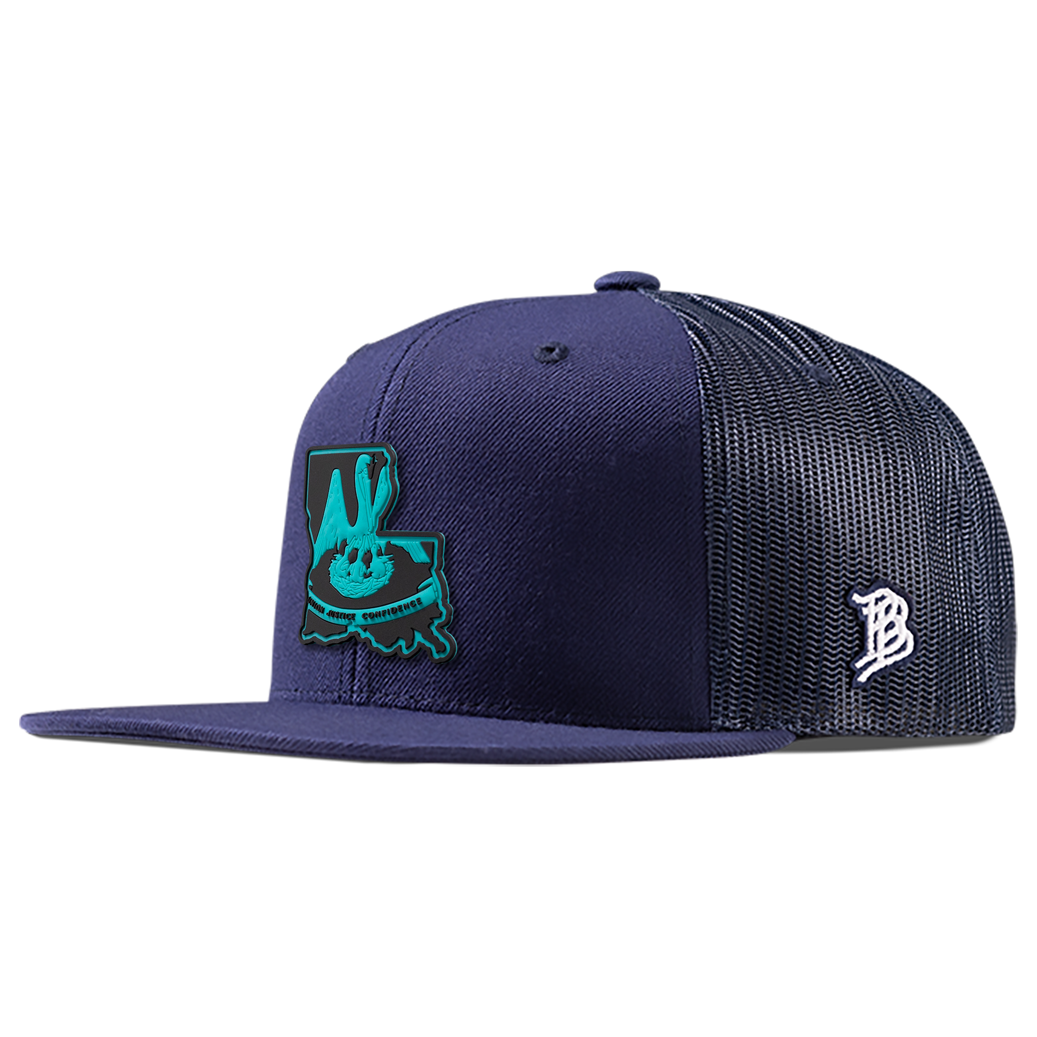 Louisiana Turquoise PVC Flat Trucker