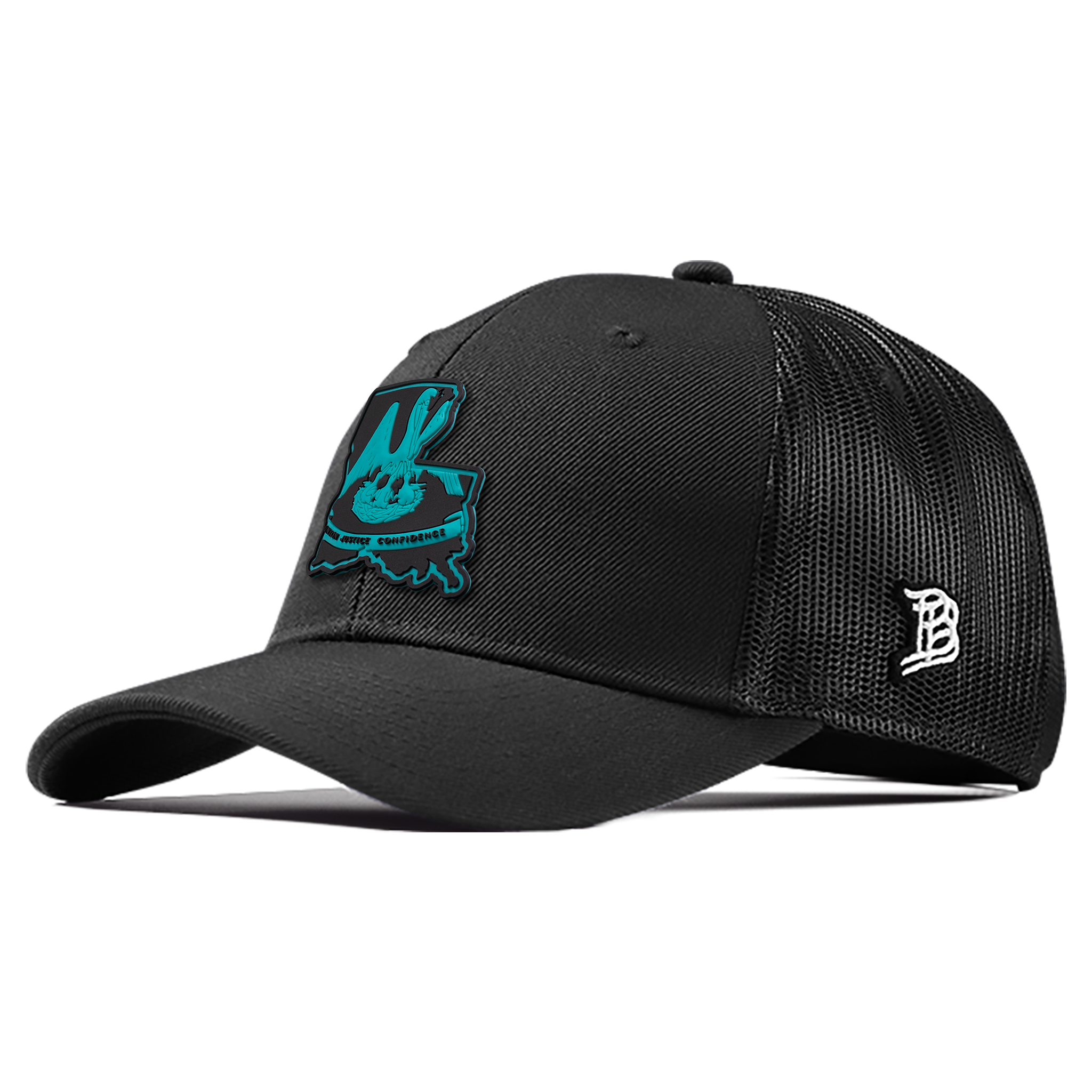 Louisiana Turquoise PVC Curved Trucker