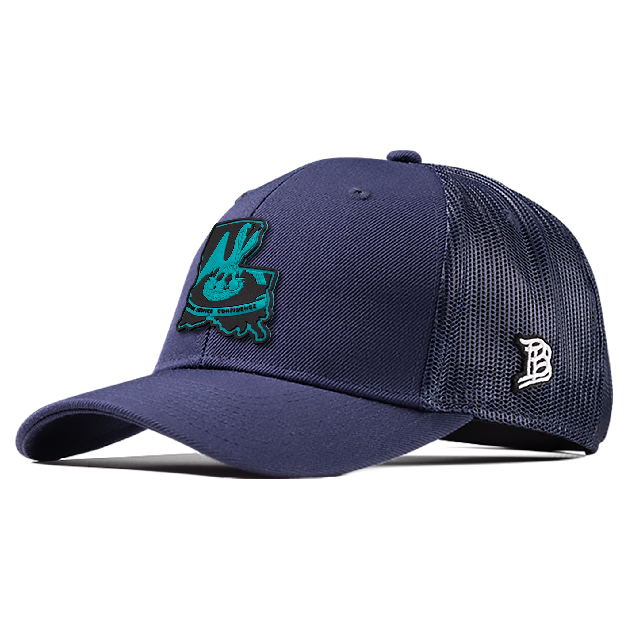 Louisiana Turquoise PVC Curved Trucker