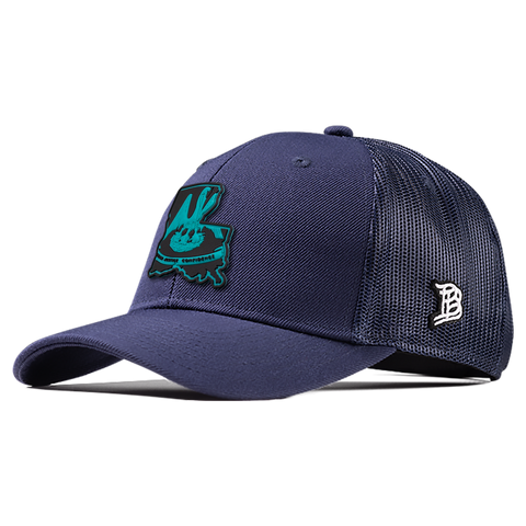 Louisiana Turquoise PVC Curved Trucker
