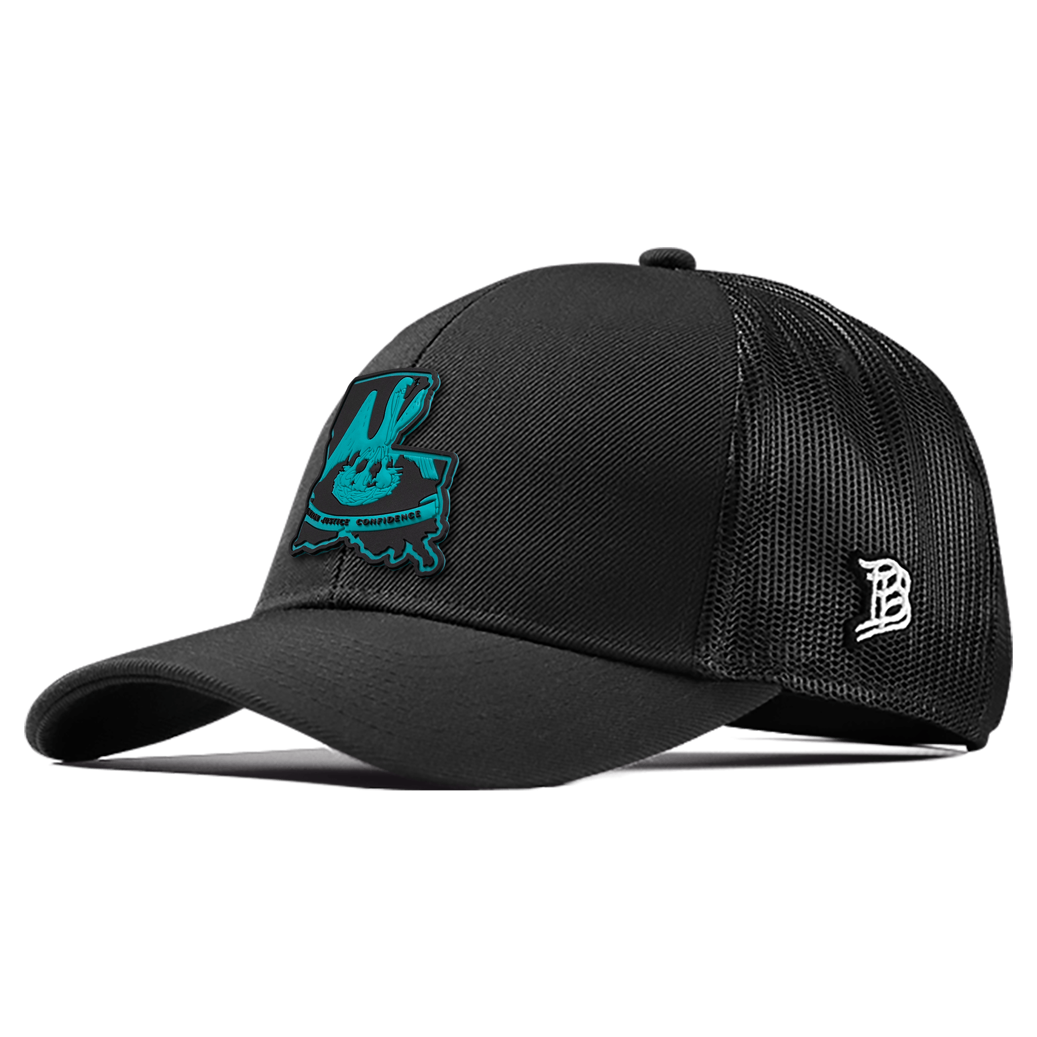 Louisiana Turquoise PVC Flexfit Snapback Trucker