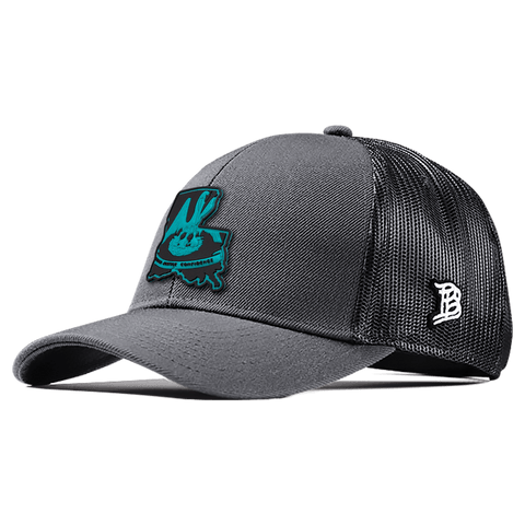 Louisiana Turquoise PVC Flexfit Snapback Trucker