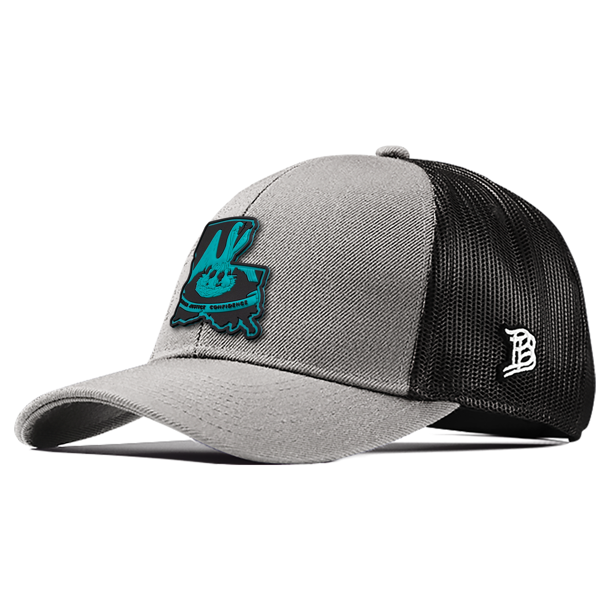 Louisiana Turquoise PVC Flexfit Snapback Trucker