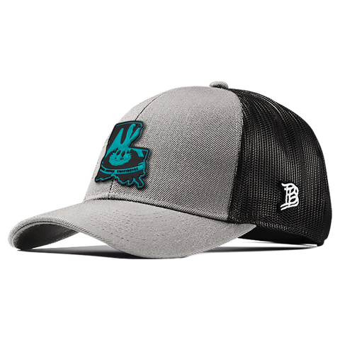 Louisiana Turquoise PVC Flexfit Snapback Trucker