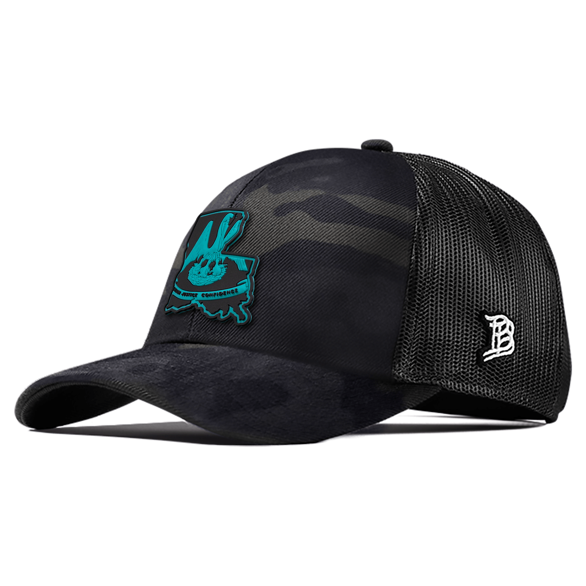 Louisiana Turquoise PVC Flexfit Snapback Trucker