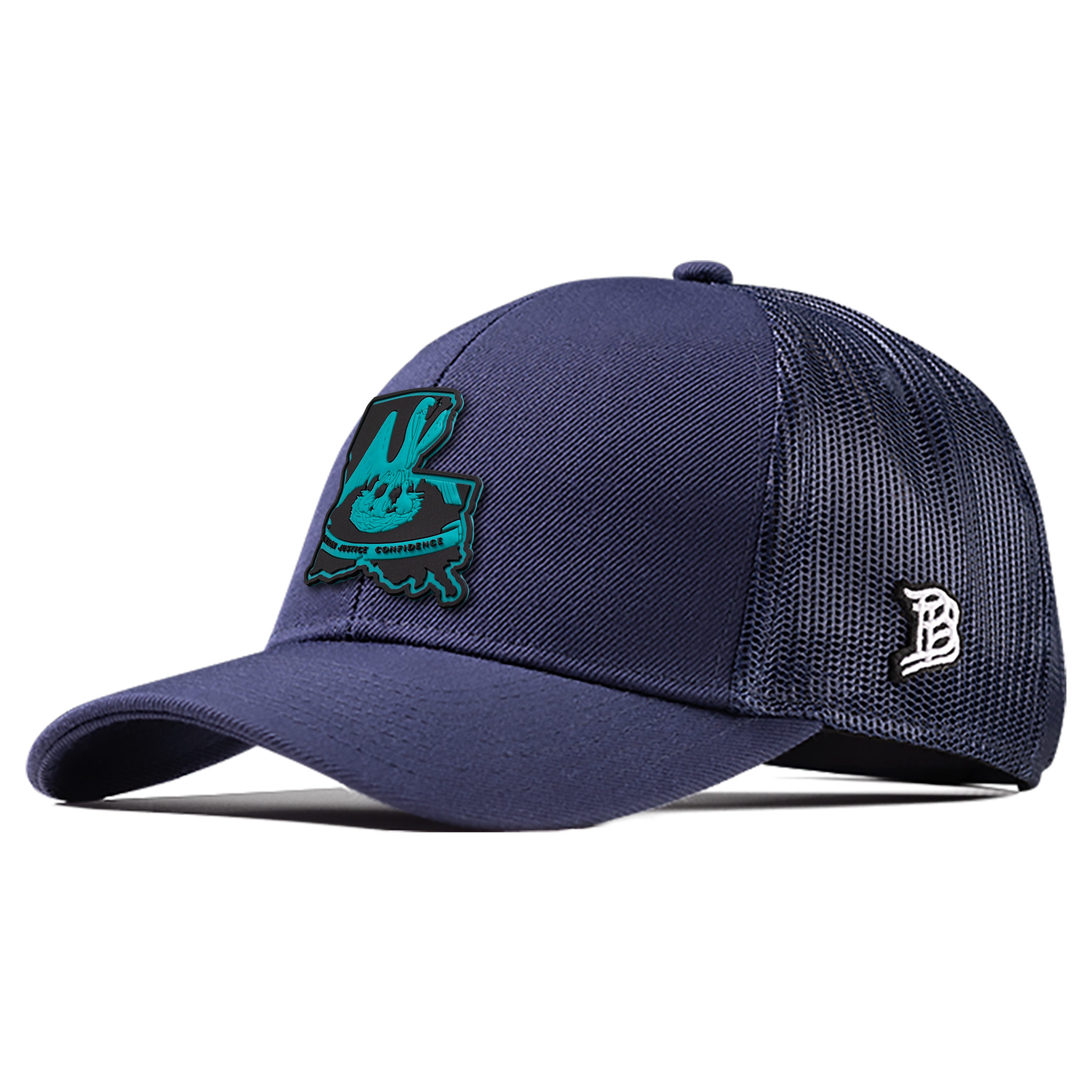 Louisiana Turquoise PVC Flexfit Snapback Trucker