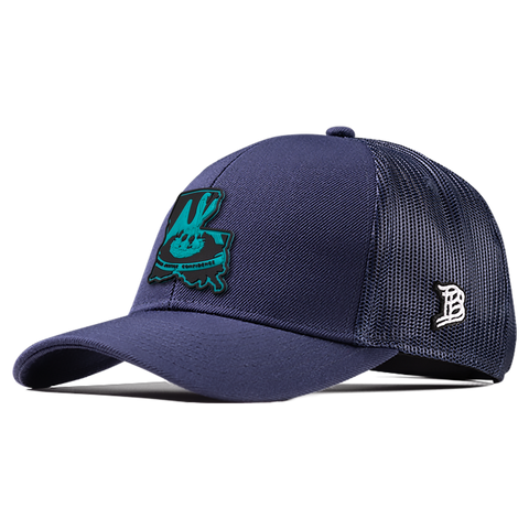 Louisiana Turquoise PVC Flexfit Snapback Trucker