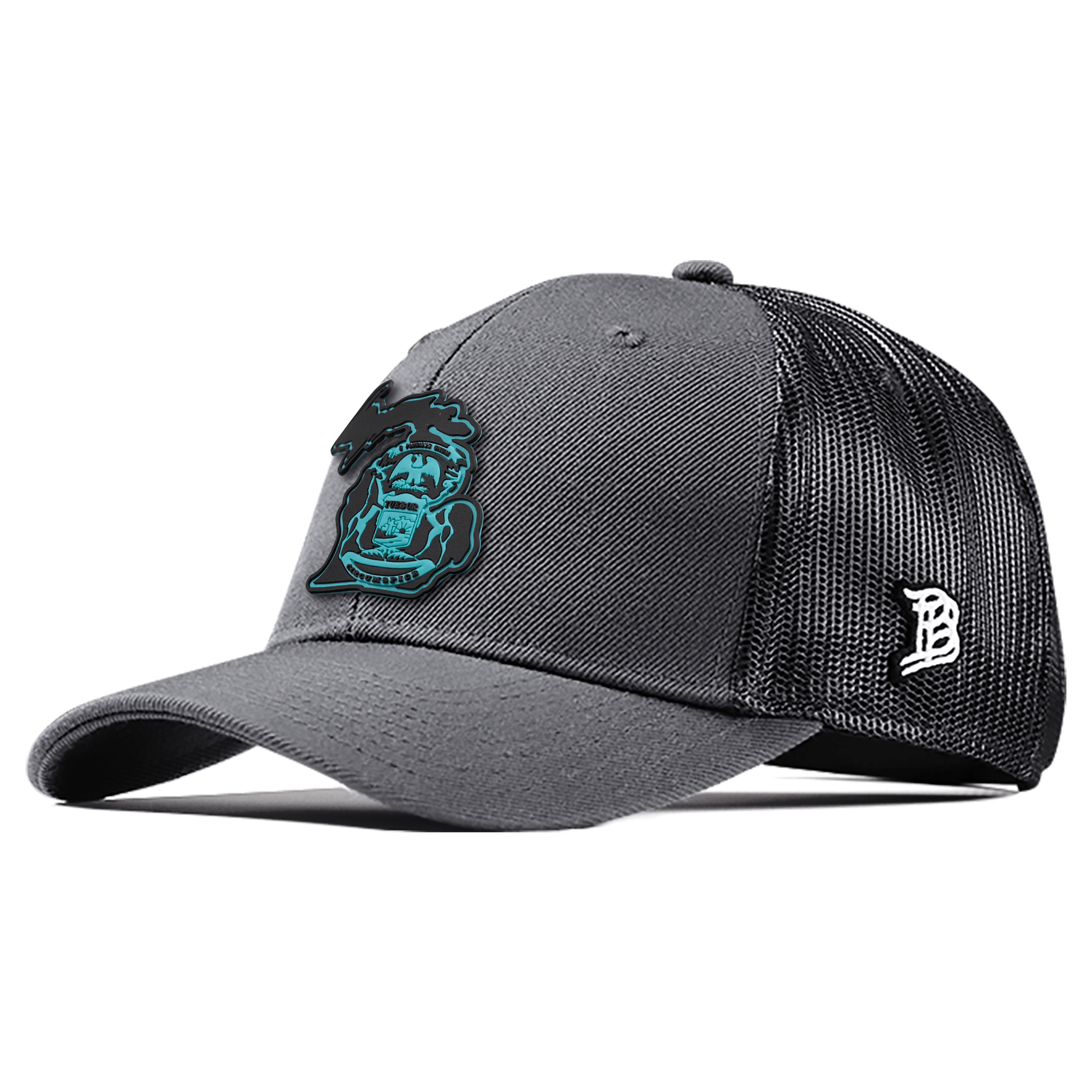 Michigan Turquoise PVC Curved Trucker