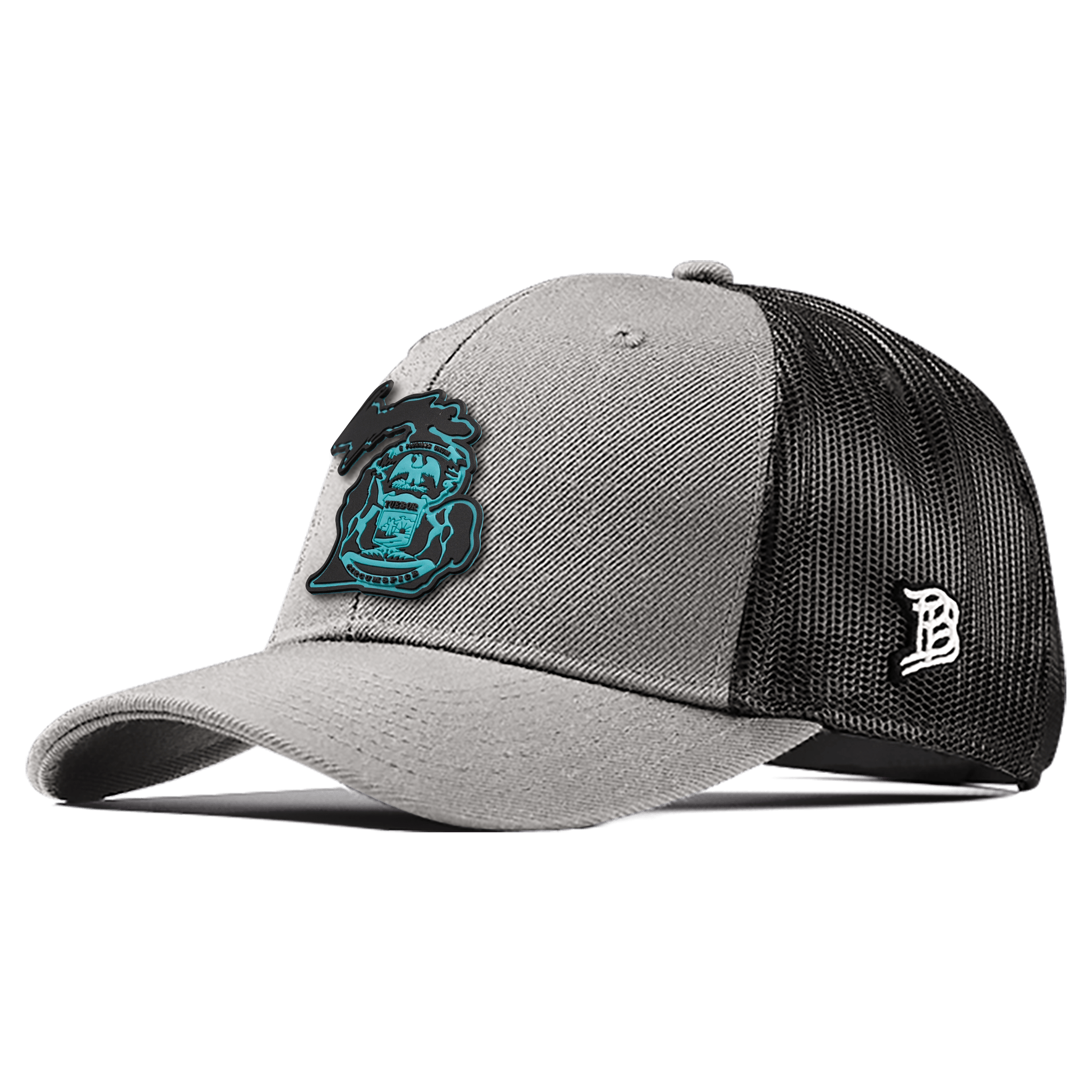 Michigan Turquoise PVC Curved Trucker
