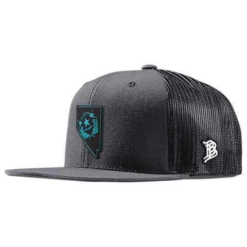 Nevada Turquoise PVC Flat Trucker