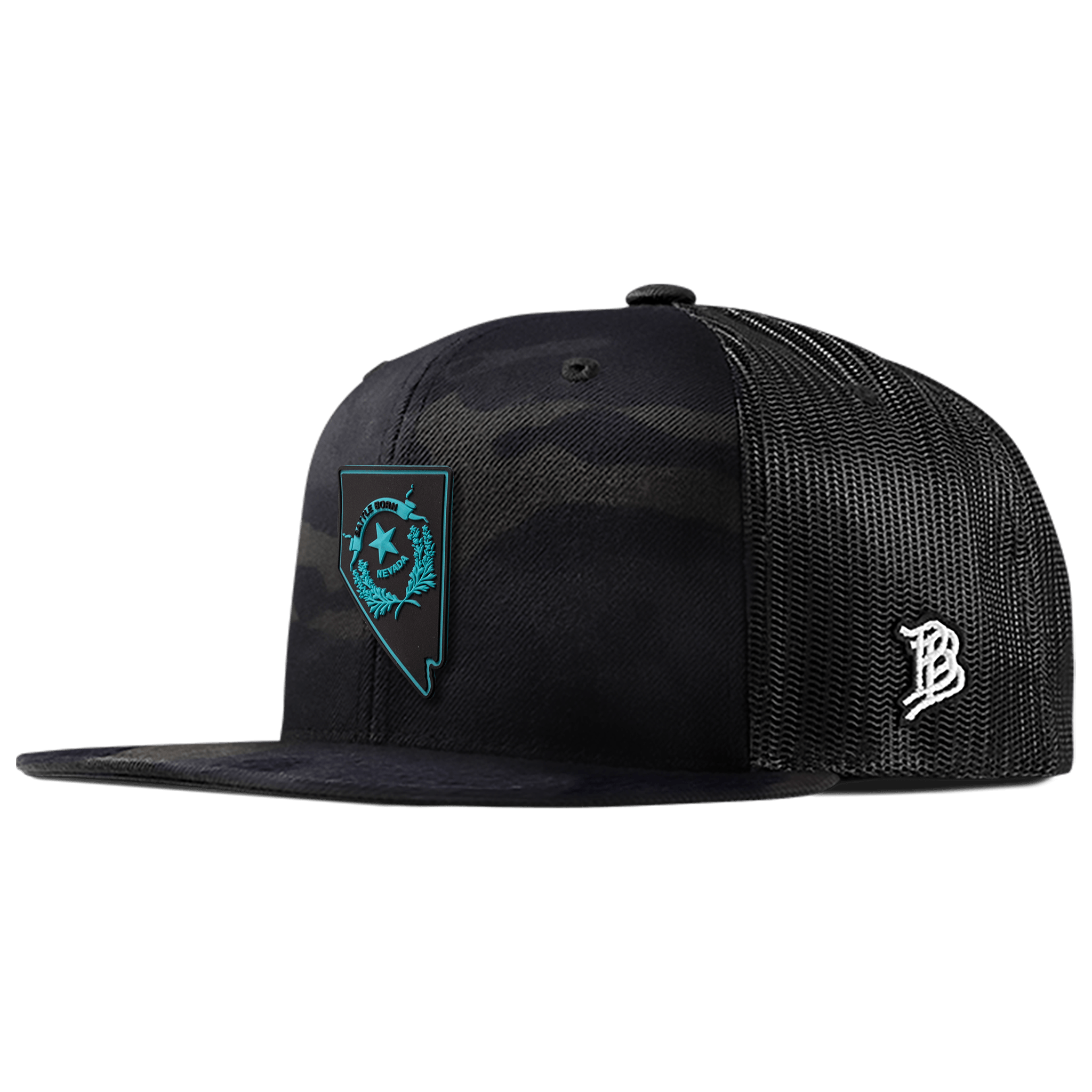 Nevada Turquoise PVC Flat Trucker