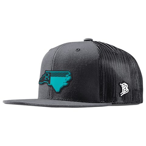 North Carolina Turquoise PVC Flat Trucker