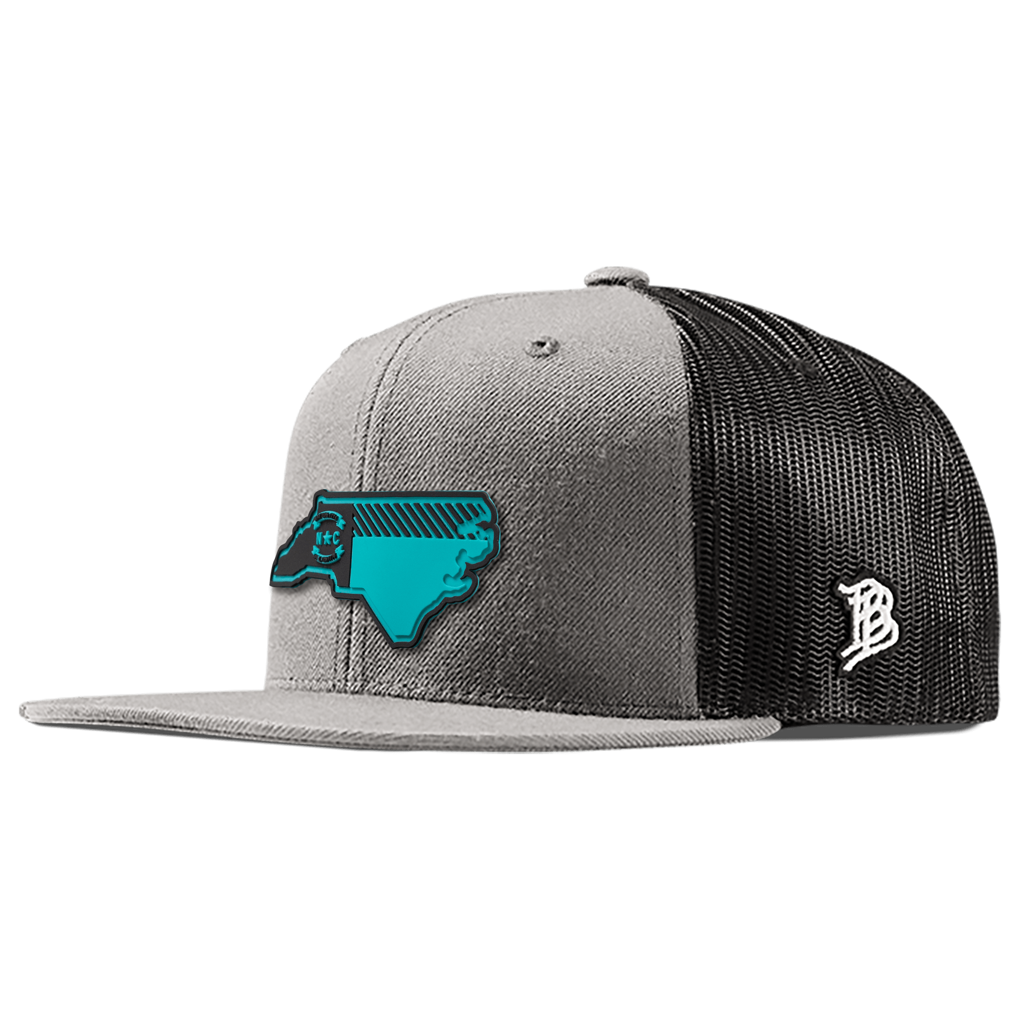 North Carolina Turquoise PVC Flat Trucker