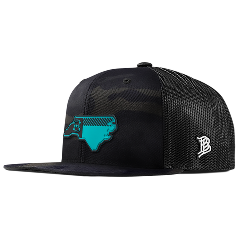 North Carolina Turquoise PVC Flat Trucker