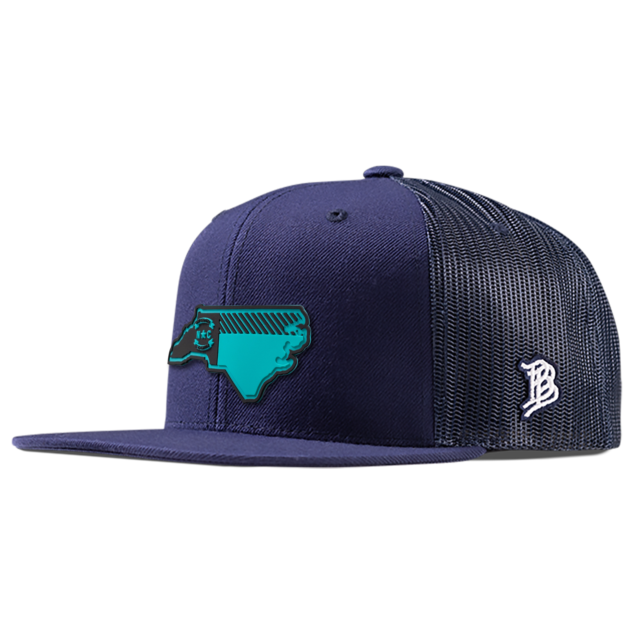 North Carolina Turquoise PVC Flat Trucker