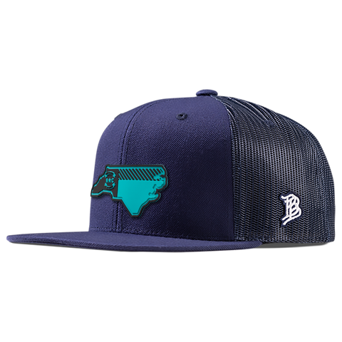 North Carolina Turquoise PVC Flat Trucker