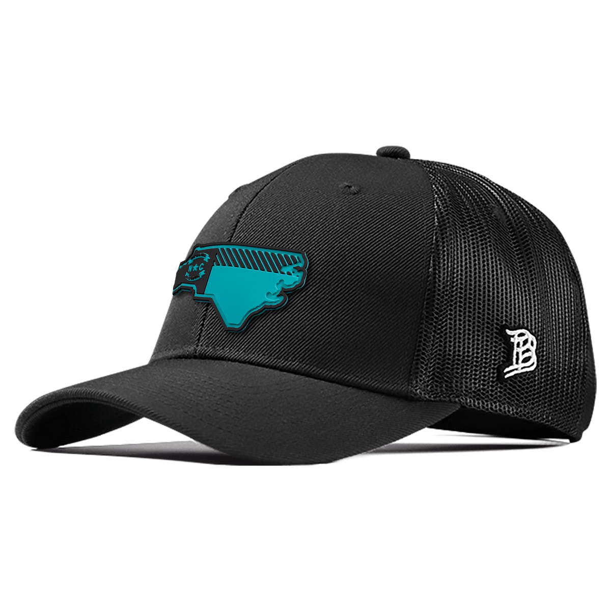 North Carolina Turquoise PVC Curved Trucker