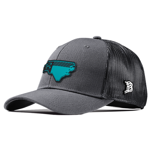 North Carolina Turquoise PVC Curved Trucker