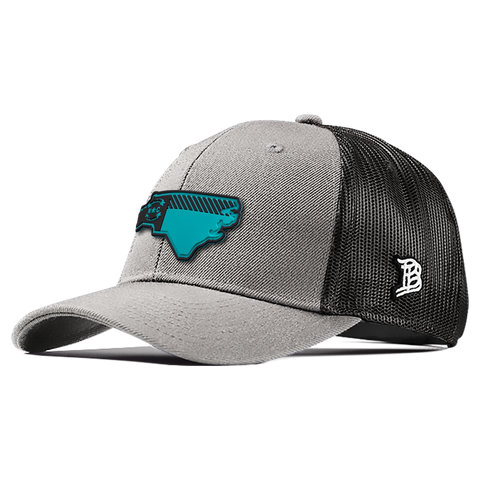 North Carolina Turquoise PVC Curved Trucker