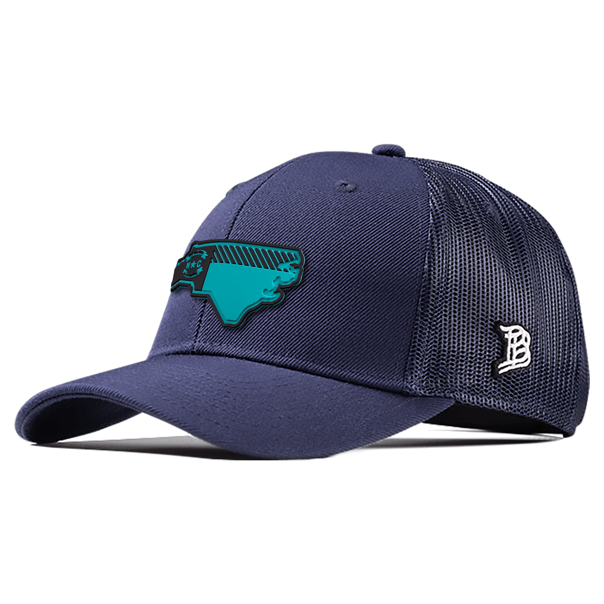 North Carolina Turquoise PVC Curved Trucker